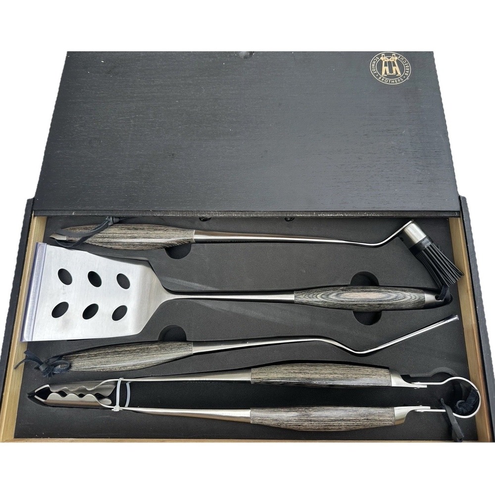 Schmidt Brothers BBQ Ash 4 Piece Stainless Steel Grill Set.